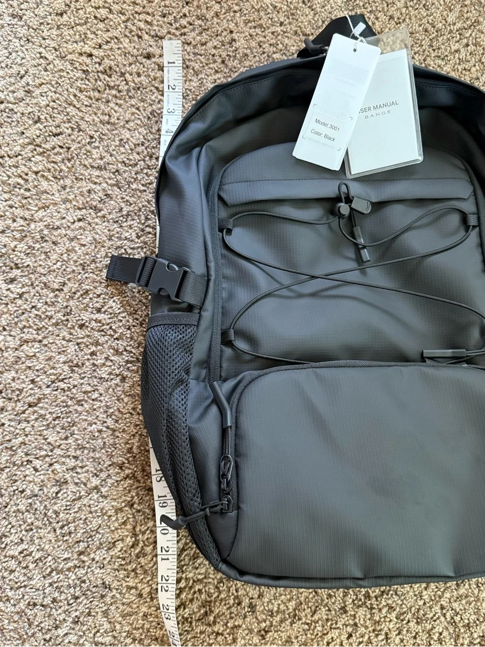 NWT Bange Comuter Backpack-Laptop Compartment-Water Resistant-Black
